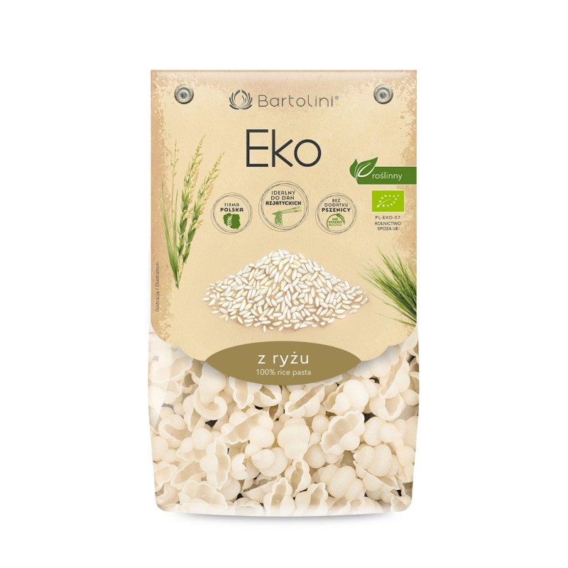 Bezglutenowy Makaron Ryżowy Muszelki BIO 250g Bartolini