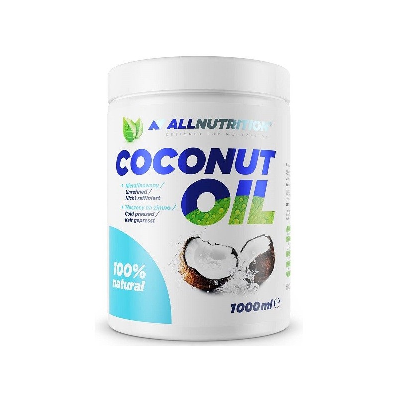 100% Natural Coconut Oil, Unrefined - 1000 ml. Allnutrition