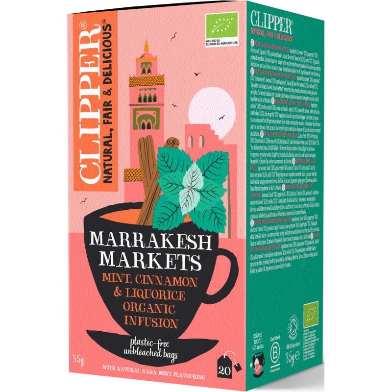 Organic Tea Mint,Cinnamon, Licorice Marrakesh Markets 35g Clipper
