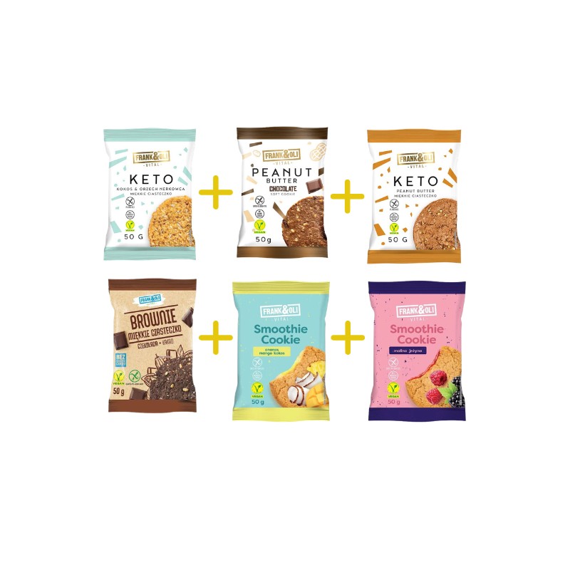 Cookies Vegan, Gluten-Free, No Sugar Set 6x50g Frank & Oli
