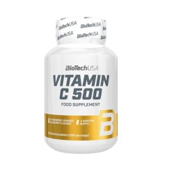 Vitamin C 500 Strawberry, Orange, Blueberry 120 chewing tabs BioTechUSA|4ecoshop