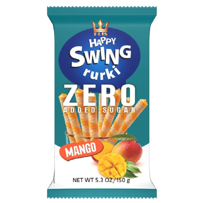 Vanilla Flavoured Wafer Rolls, No Sugar 150g Happy Swing