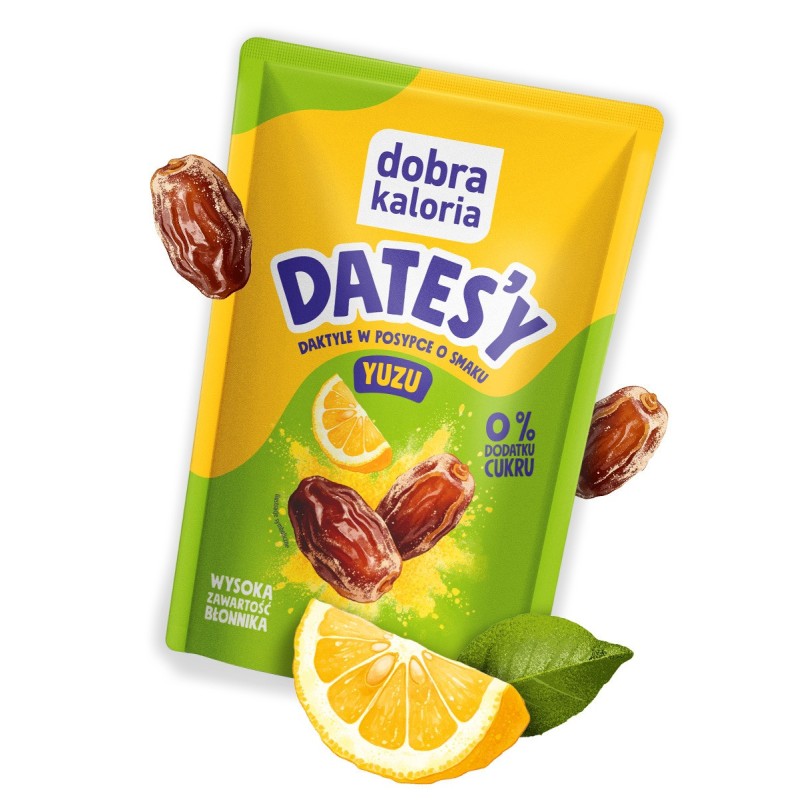 Datesy - Daktyle w Posypce o Smaku Yuzu 100g Dobra Kaloria