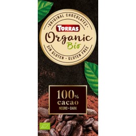 TORRAS ORGANIC DARK CHOCOLATE 100% COCOA SUGAR FREE 100G