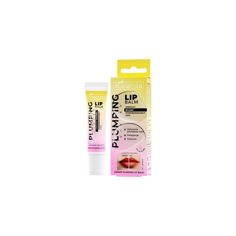 Bielenda Plumping Lip Balm Ginger Lip Volumizing Balm With Burnt Effect 10g