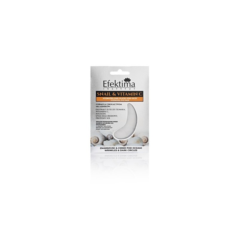 Efektima Hydrogel Eye Pads Snail & Vitamin C Wrinkles & Dark Circles 1 Pair