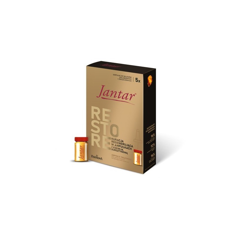 Farmona Jantar New Treatment In Ampoules With Amber Essence  For  Damaged And Weak Hair 5x5ml