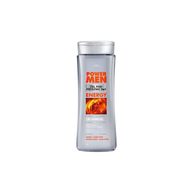 Joanna Power Men Shower Gels Energy- Black Pepper And Guarana, 300ml
