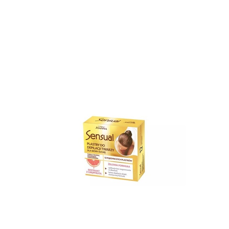 Joanna Sensual Gel Wax Strips For Facial Hair Removal With Grapefruit 12 Pcs