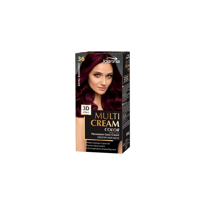 Joanna Multi Cream Color, 36 - Royal Burgundy