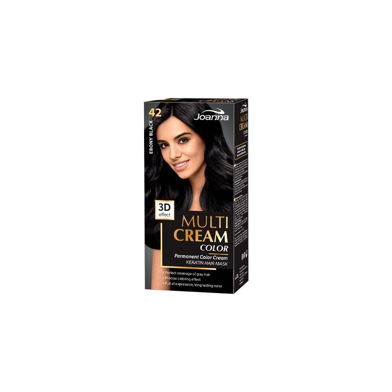 Joanna Multi Cream Color, 42 - Ebony Black
