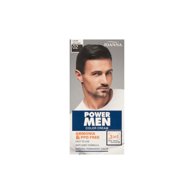 Joanna Power Men 3-in-1 Hair Color Cream 02 Dark Brown