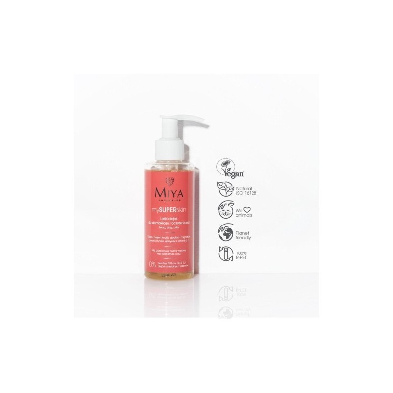 Miya Mysuperskin Cosmetics Light Oil For Removing Makeup And Cleansing The Face, Eyes And Mouth 140ml
