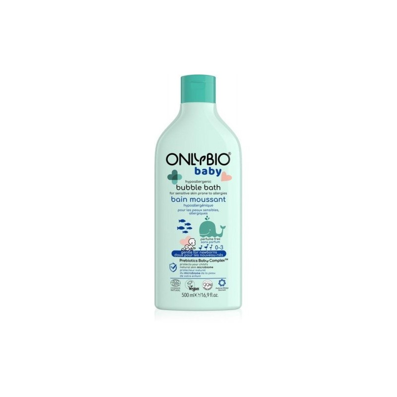 Onlybio Baby  Hypoallergenic Bubble Bath For Sensitive Skin Prone To Allergies 500ml