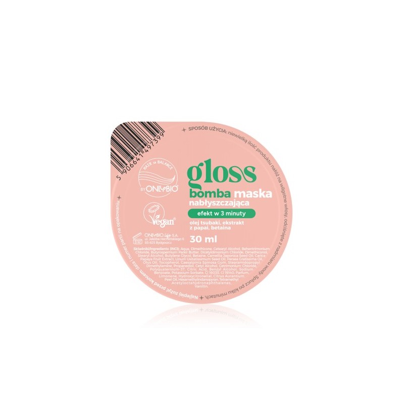 Onlybio Hair In  Balance Gloss Bomb Shine-enhancing Mask 30 Ml