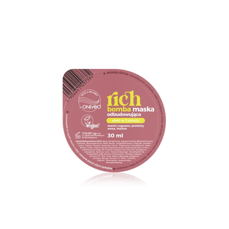 Onlybio Hair In Balance Rich Bomb Restorative Mask 30 Ml