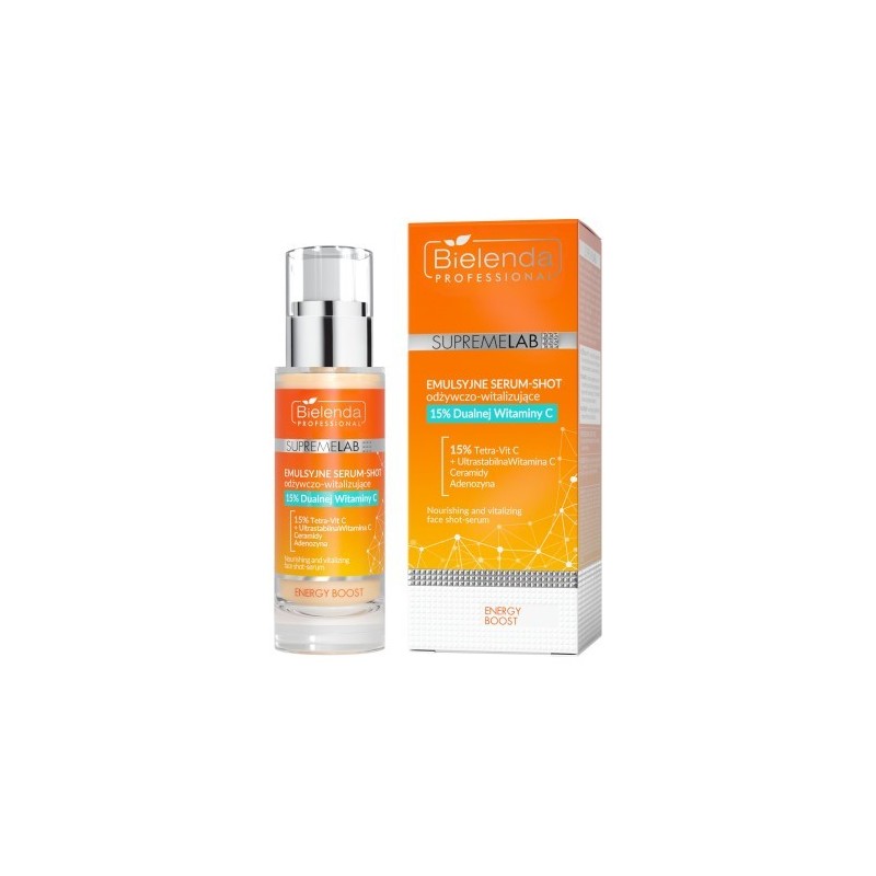 Supremelab Energy Boost Emulsion Serum Shot With Nourishing And Revitalizing Properties 15% Double Vitamin C 30ml