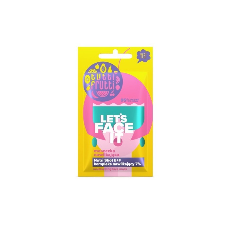 Farmona Tutti Frutti Let's Face It Moisturizing Mask With Moisturizing Complex 7% + Nutri Shot E+f, 7g