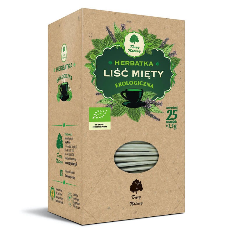 Organic Mint Leaf Tea 25x1.5g Dary Natury