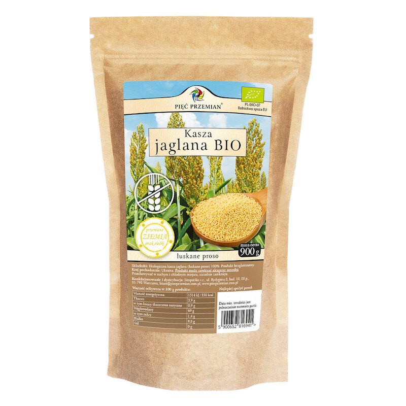 Organic Millet Groats 900g Pięć Przemian