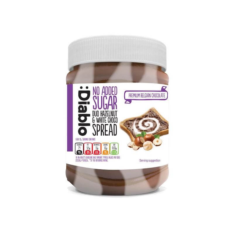 Sugar Free Duo Hazelnut & White Chocolate Spread 350g Diablo