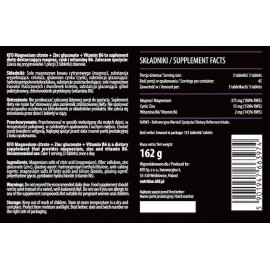 ZMB (Magnesium, Zinc, Vitamin B6) 135 Tabletek KFD