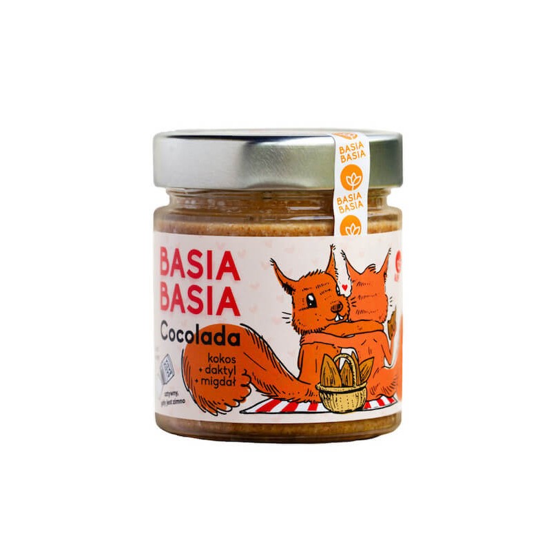 Cocolada Spread based on coconut, dates and pieces of almonds 210g Basia Basia