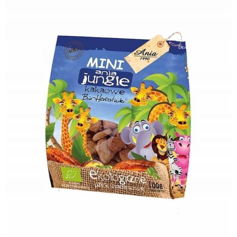 Bio Herbatniki kakaowe mini jungle 100g Ania