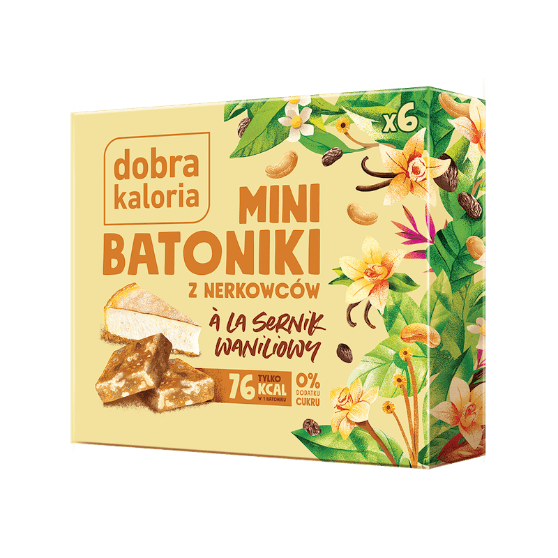 Mini Batoniki A'la Sernik Waniliowy 102g (6 szt) Dobra Kaloria, smaczna przekąska