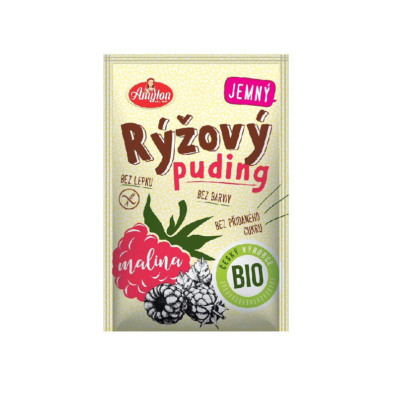 Organic Gluten-Free Rice Raspberry Pudding 40g Amylon