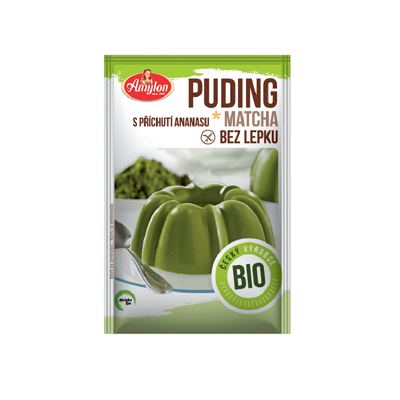 Organic Gluten-Free Pineapple Pudding With Matcha Tea 40g Amylon