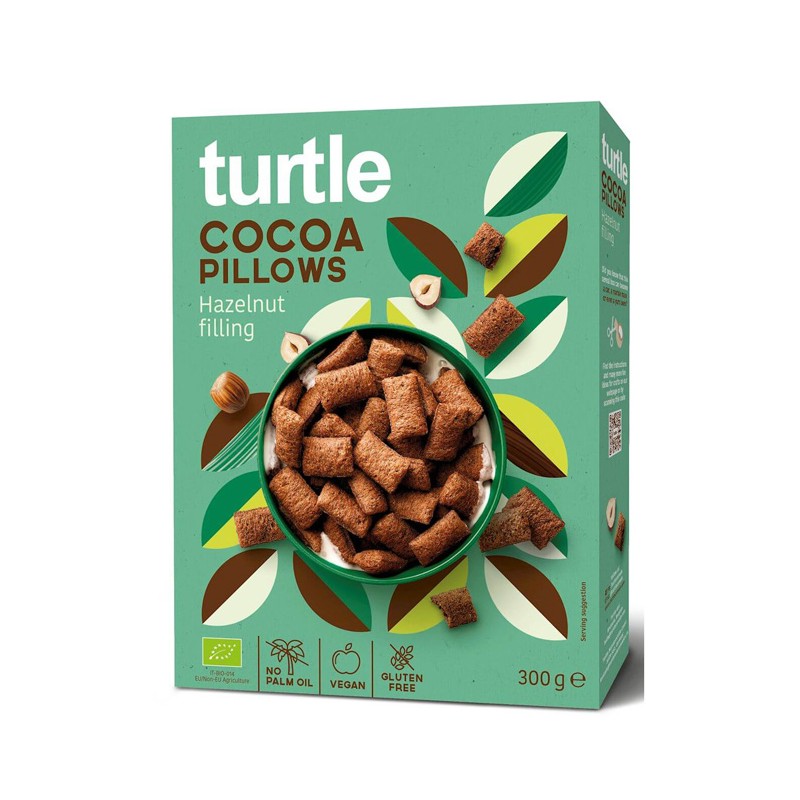Poduszki ryżowe z nadzieniem orzechowo - kakaowym bezglutenowe BIO 300 g Turtle