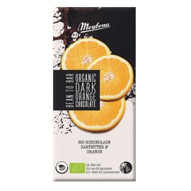 Organic Dark Chocolate With Crispy Orange Bits 100 g Meybona