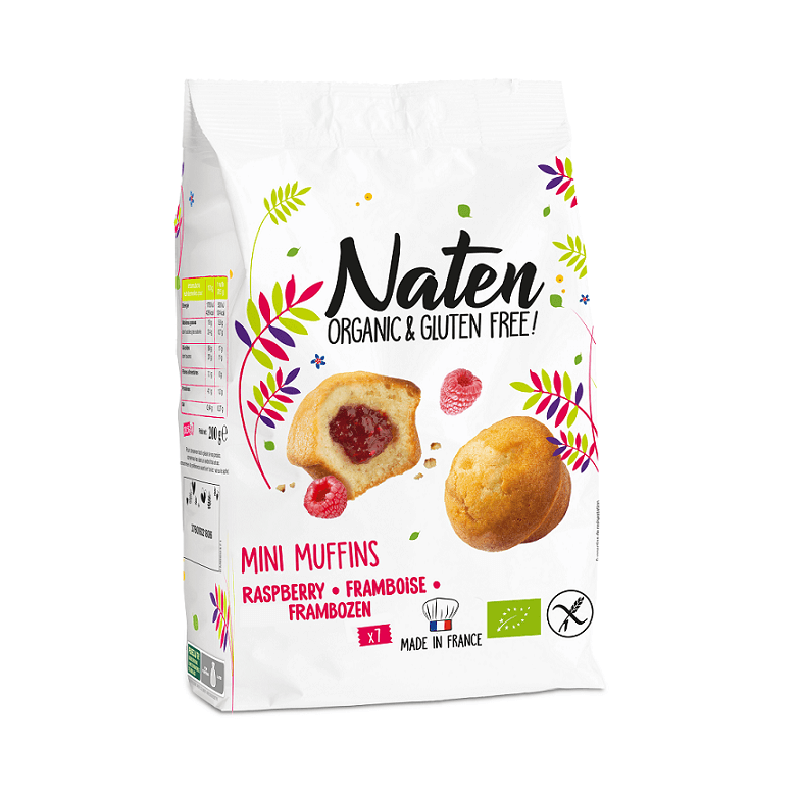 Organic GlutenFree Mini Muffins With Raspberry Filling 200g Naten