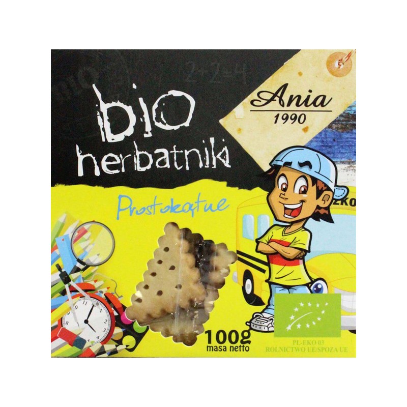 Herbatniki prostokątne BIO 100 g Bio Ania