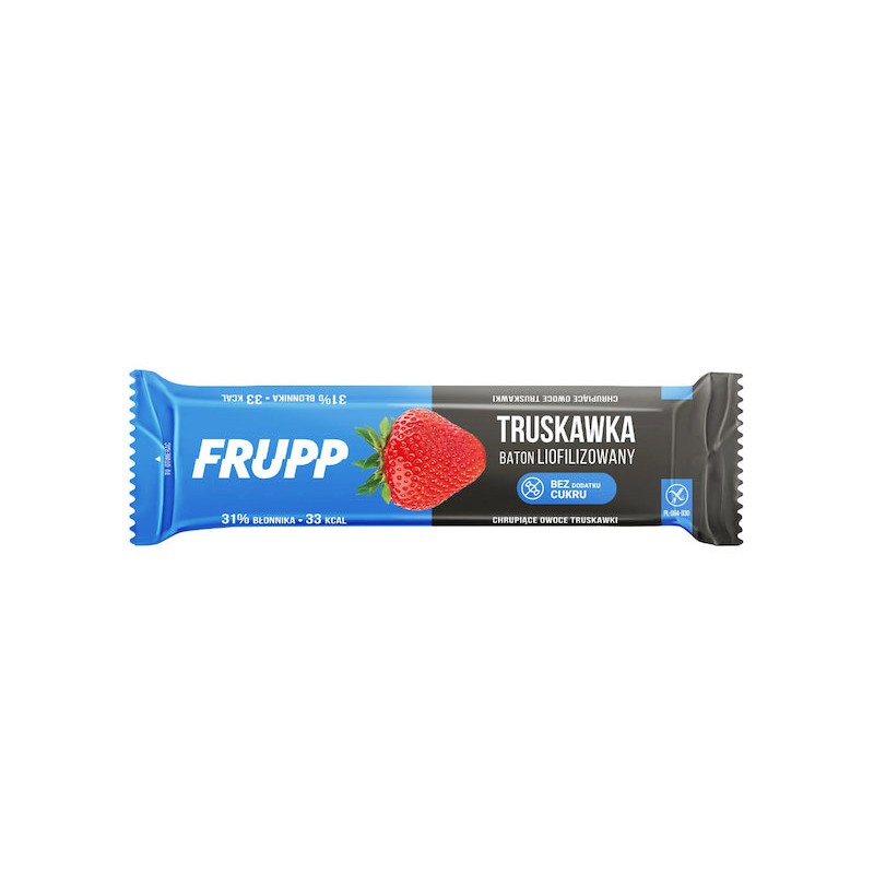 Baton Liofilizowany Bez Cukru truskawkowy 10g FRUPP Celiko