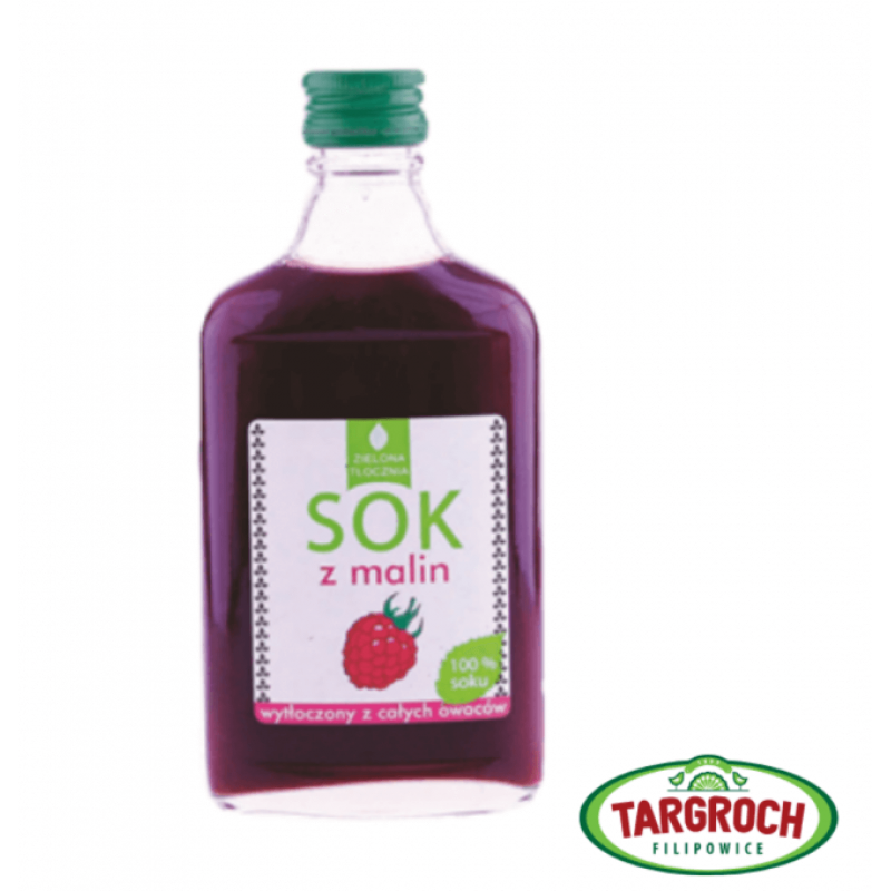 Zielona Tłocznia Raspberry Juice 100% 200ml Targroch