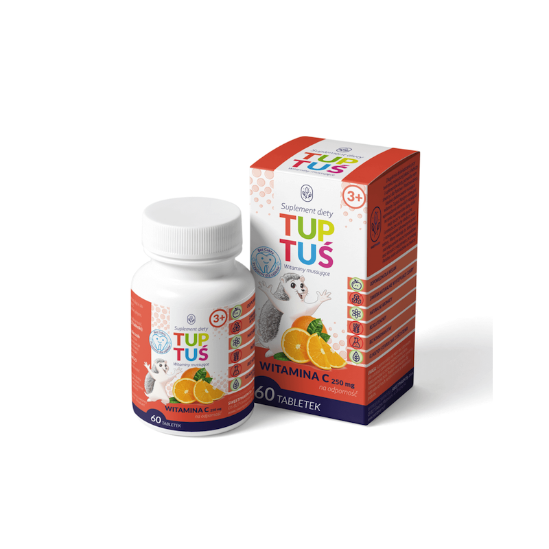 Tuptuś Vitamin C 250mg for immunity for children from 3 years of age 60 effervescent lozenges SweetPharm