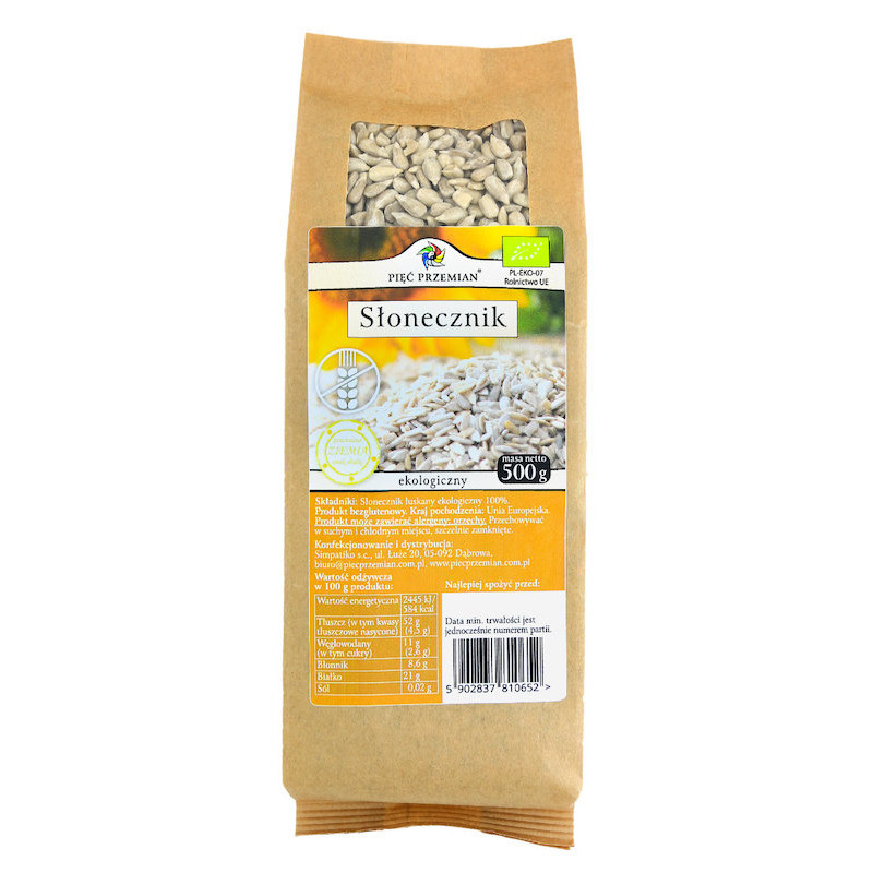 Organic Gluten-Free Sunflower Seeds 500g Pięć Przemian