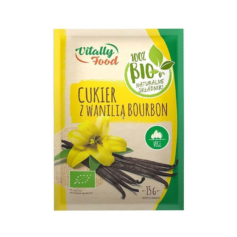 Organic sugar with vanilla Bourbon 15g Vitally Food