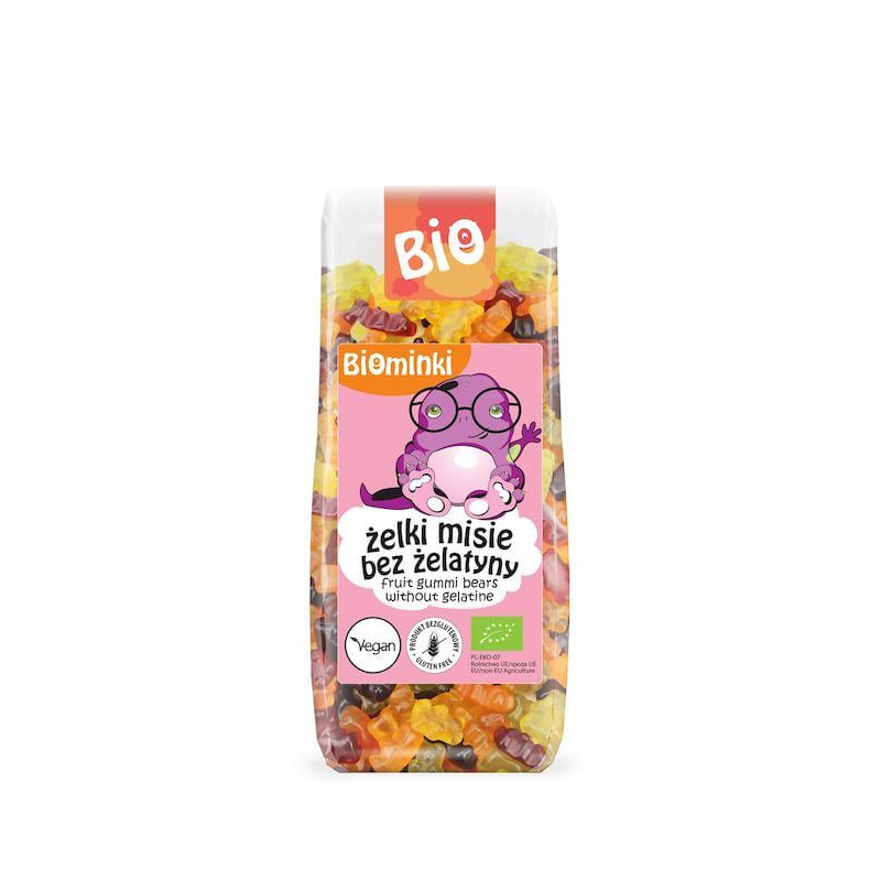 Organic Gluten-Free Gummies Bears without gelatine 100g Biominki