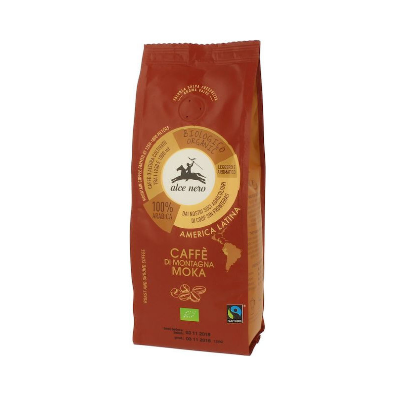 Kawa mielona ARABICA 100% moka fair trade górska BIO 250g Alce Nero