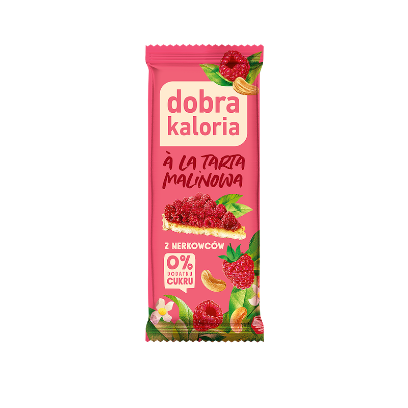 Baton z nerkowców A'la tarta z malinami BEZ CUKRU 35g Dobra Kaloria
