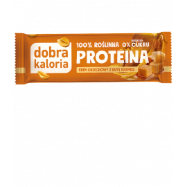 Baton proteinowy Krem orzechowy z nutą karmelu BEZ CUKRU 32g Dobra Kaloria