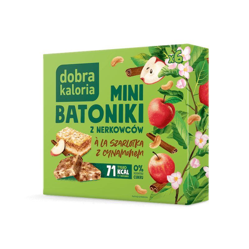 Mini bars A'la Apple Pie with Cinnamon NO SUGAR 102g Dobra kaloria