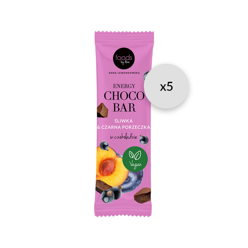 Pocket Choco Bar Plum & Blackcurrant in chocolate 5 x 35g Foods by Ann