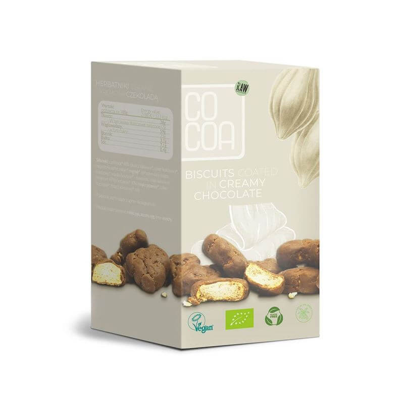 Organic Biscuits Coated in Creamy Chocolate 80g Cocoa