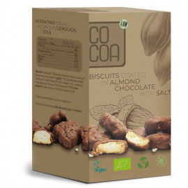 Organic Biscuits Coated in Almond Chocolate With Salt 80g Cocoa