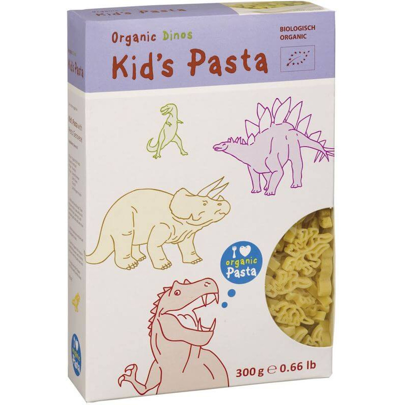Organic Semolina Kid's Pasta Dinos 300g Alb-gold
