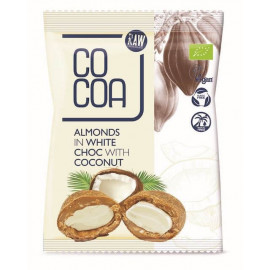 Migdały w białej polewie kokosowej BIO 70g Cocoa